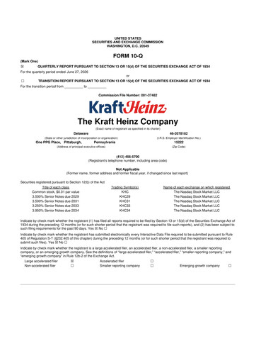 Thumbnail Kraft Heinz 10-Q Quarterly Report FY2026 