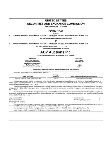 Thumbnail ACV Auctions 10-Q Quarterly Report FY2025 