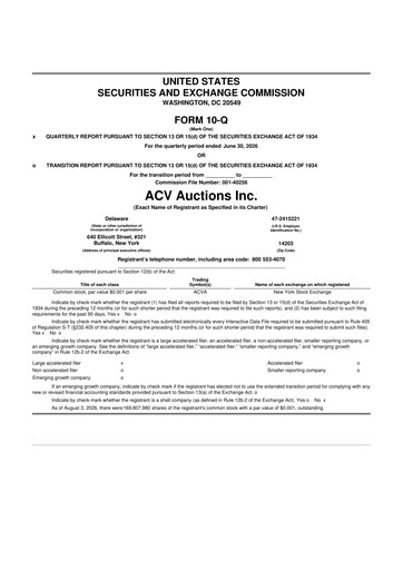 Vorschaubild ACV Auctions 10-Q Quartalsbericht 2026 