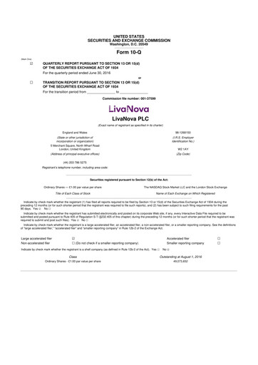 Thumbnail LivaNova 10-Q Quarterly Report FY 