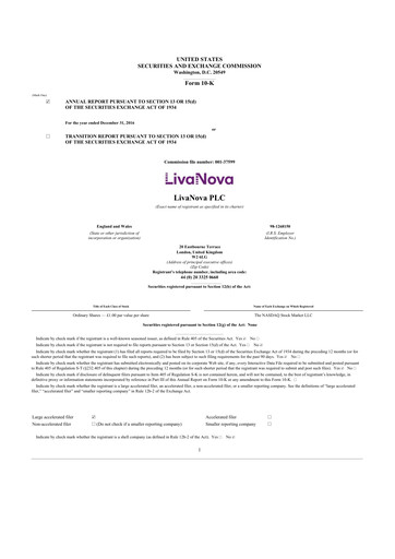 Thumbnail LivaNova 10-K Annual Report 2016