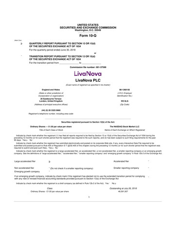 Thumbnail LivaNova 10-Q Quarterly Report FY 