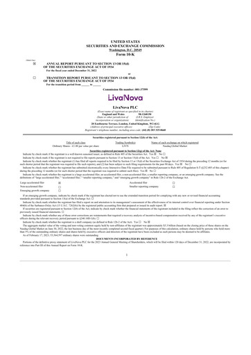 Thumbnail LivaNova 10-K Annual Report 2022