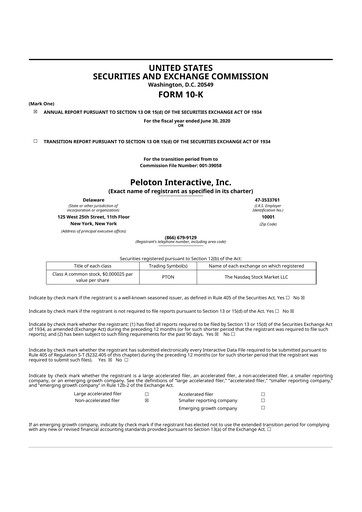 Vorschaubild Peloton 10-K Jahresbericht 2020