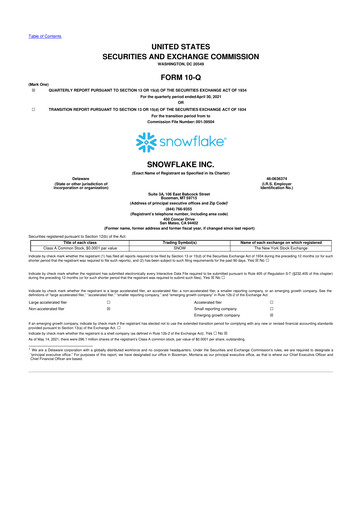 Thumbnail Snowflake 10-Q Quarterly Report FY2022 