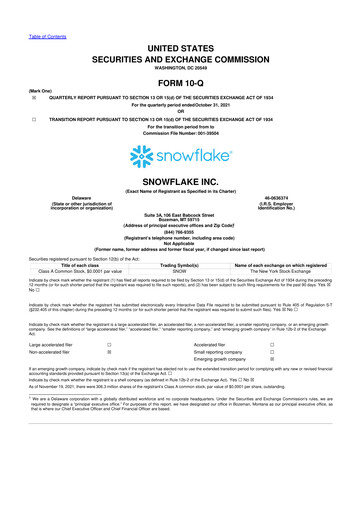 Thumbnail Snowflake 10-Q Quarterly Report FY2022 