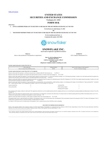 Thumbnail Snowflake 10-K Annual Report 2022