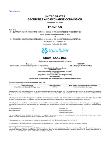 Thumbnail Snowflake 10-Q Quarterly Report FY2024 