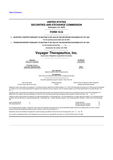 Thumbnail Voyager Therapeutics
 10-Q Quarterly Report FY2026 
