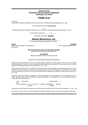 Vorschaubild Skye Bioscience 10-Q Quartalsbericht 2016 