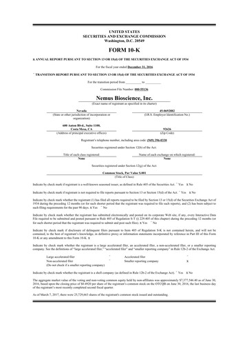 Thumbnail Skye Bioscience 10-K Annual Report 2016