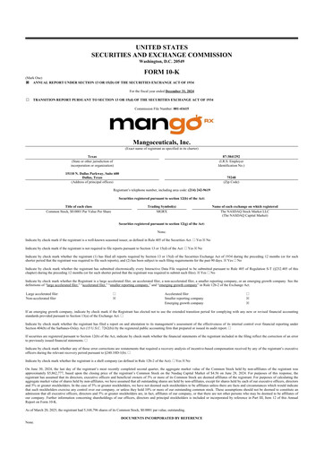 Miniature Mangoceuticals 10-K Rapport annuel 2024
