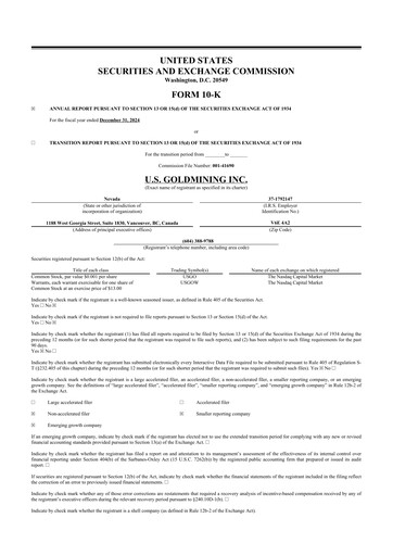 Thumbnail U.S. GoldMining 10-K Annual Report 2024