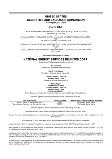Thumbnail National Energy Services Reunited
 20-F Annual Report 2024