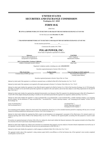 Thumbnail Polar Power
 10-K Annual Report 2024