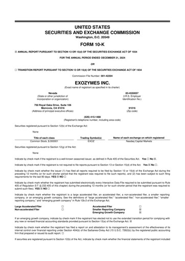 Vorschaubild eXoZymes 10-K Jahresbericht 2024