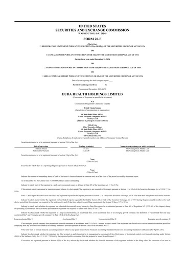 Vorschaubild EUDA Health 20-F Jahresbericht 2024