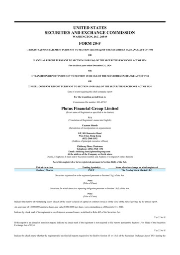 Thumbnail Plutus Financial Group 20-F Annual Report 2024