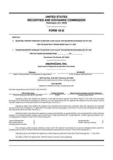 Thumbnail electroCore 10-Q Quarterly Report FY 