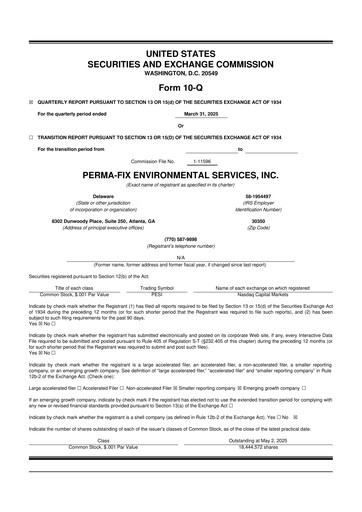 Thumbnail Perma-Fix Environmental Services 10-Q Quarterly Report FY2025 