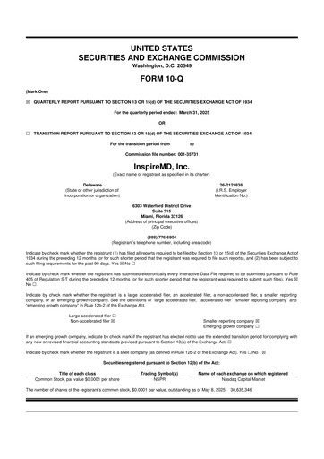 Thumbnail InspireMD 10-Q Quarterly Report FY2025 