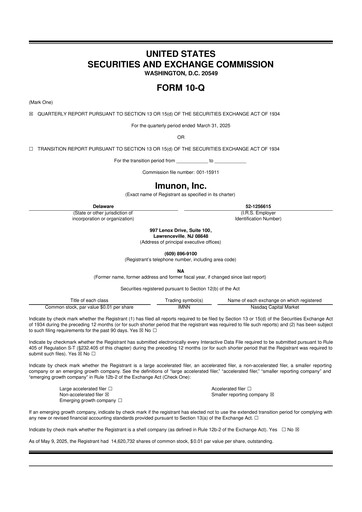 Vorschaubild Imunon 10-Q Quartalsbericht 2025 