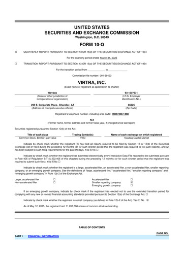 Thumbnail VirTra 10-Q Quarterly Report FY2025 