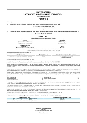 Vorschaubild Snail Inc 10-Q Quartalsbericht 2025 