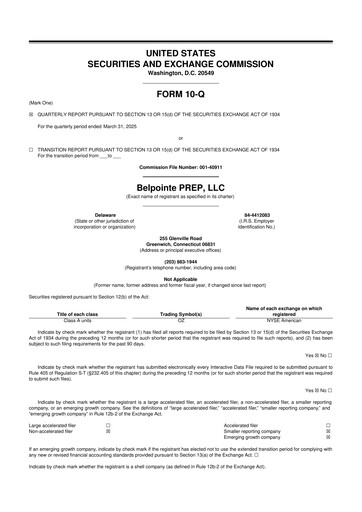 Thumbnail Belpointe PREP, LLC 10-Q Quarterly Report FY2025 