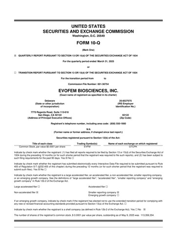Thumbnail Evofem Biosciences
 10-Q Quarterly Report FY2025 