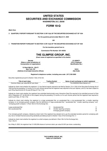 Thumbnail The Glimpse Group 10-Q Quarterly Report FY2025 