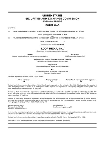 Thumbnail Loop Media 10-Q Quarterly Report FY 