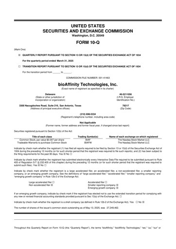 Vorschaubild bioAffinity Technologies 10-Q Quartalsbericht 2025 