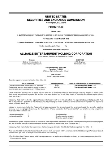 Vorschaubild Alliance Entertainment 10-Q Quartalsbericht 2025 