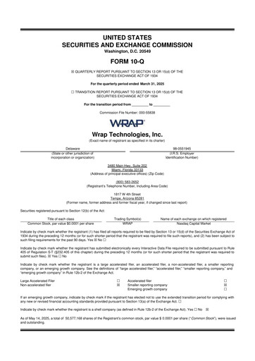 Miniature Wrap Technologies
 10-Q Rapport trimestriel 2025 