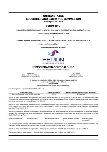 Thumbnail Hepion Pharmaceuticals 10-Q Quarterly Report FY2025 