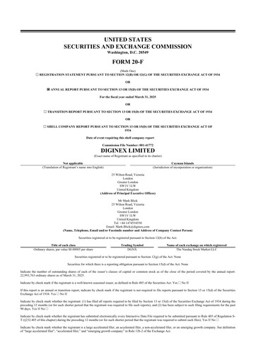 Thumbnail Diginex 20-F Annual Report 2025