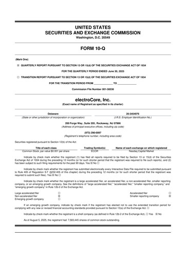 Thumbnail electroCore 10-Q Quarterly Report FY 