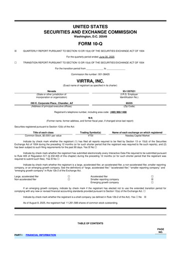 Thumbnail VirTra 10-Q Quarterly Report FY2025 