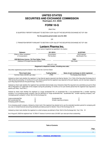 Miniature Lantern Pharma 10-Q Rapport trimestriel 2025 