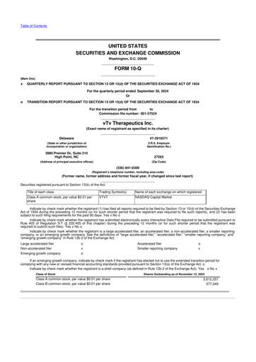 Thumbnail vTv Therapeutics
 10-Q Quarterly Report FY2024 