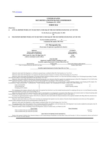 Thumbnail vTv Therapeutics
 10-K Annual Report 2024