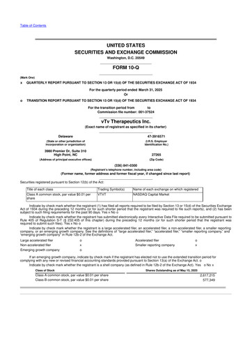 Thumbnail vTv Therapeutics
 10-Q Quarterly Report FY2025 