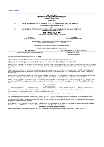 Thumbnail The RMR Group
 10-K Annual Report 2017