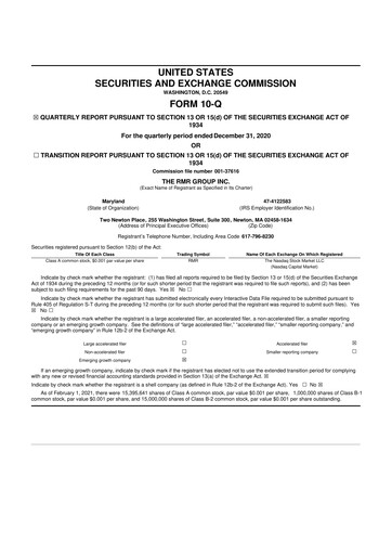 Thumbnail The RMR Group
 10-Q Quarterly Report FY2021 