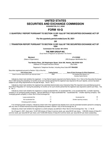 Thumbnail The RMR Group
 10-Q Quarterly Report FY2021 