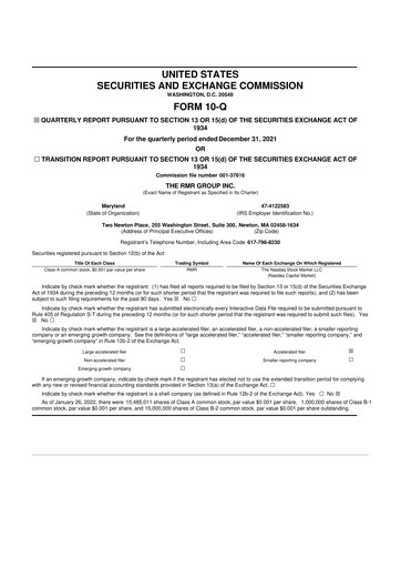 Thumbnail The RMR Group
 10-Q Quarterly Report FY2022 