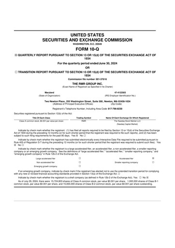 Thumbnail The RMR Group
 10-Q Quarterly Report FY2024 