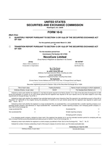 Thumbnail Novocure
 10-Q Quarterly Report FY2020 