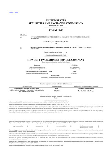 Thumbnail Hewlett Packard Enterprise 10-K Annual Report 2024